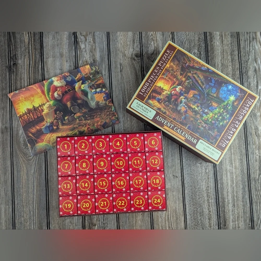 Advent Calendar Puzzle Set Santa At The North Pole Never Used